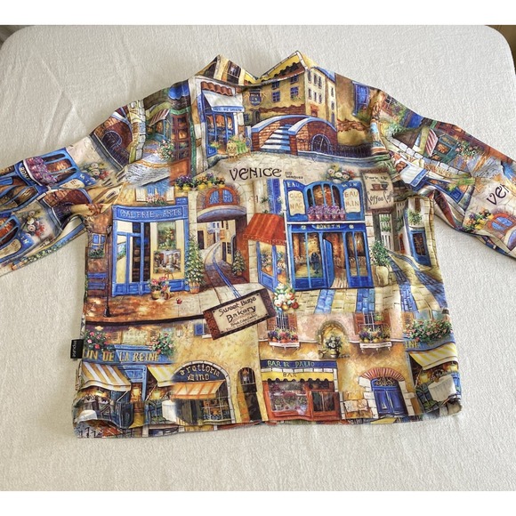 Impulse California Art Jacket Venice Café Boho Travel Print Button Front USA - Picture 14 of 14